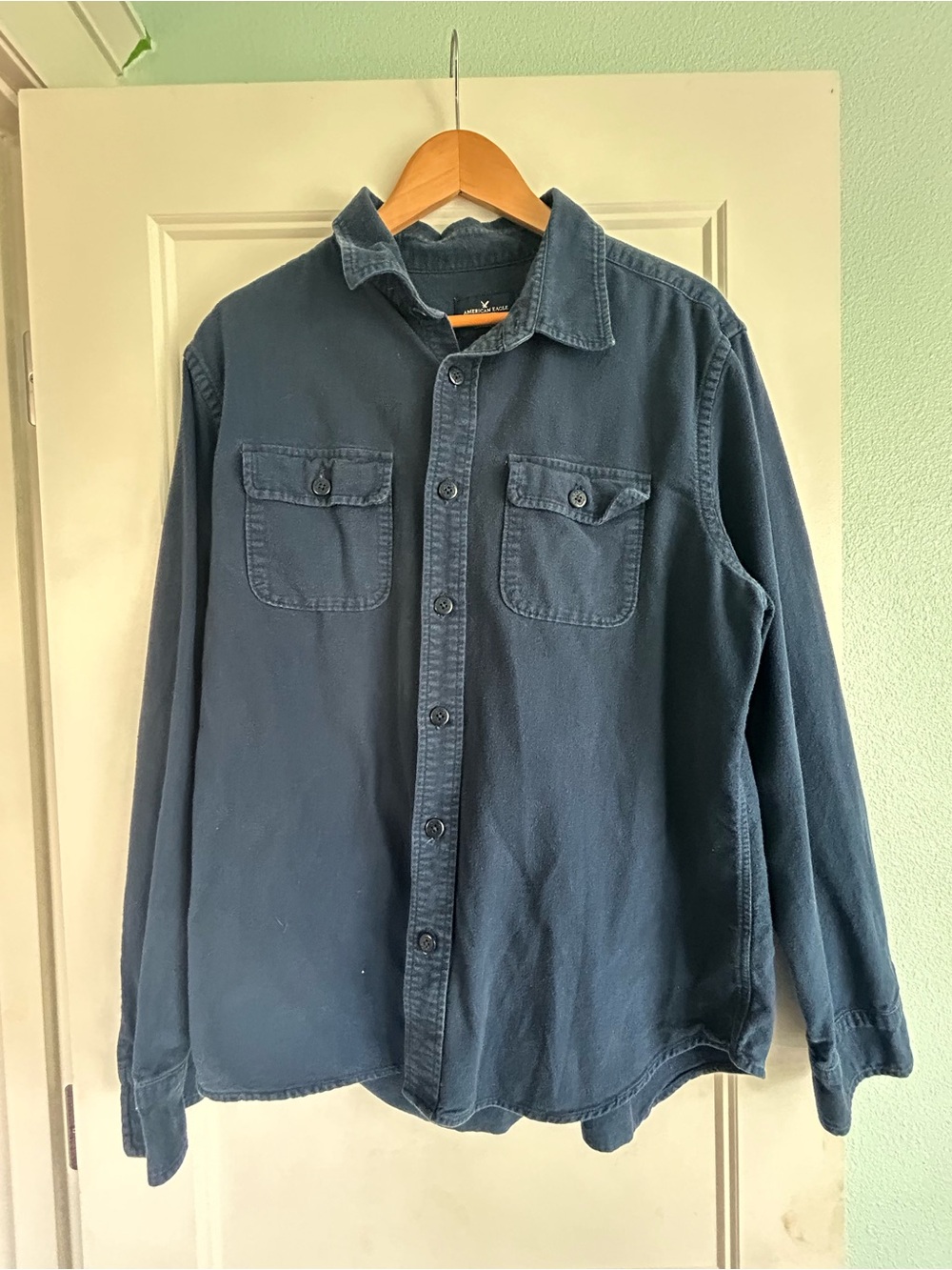 Men's Navy Button-Up Flannel